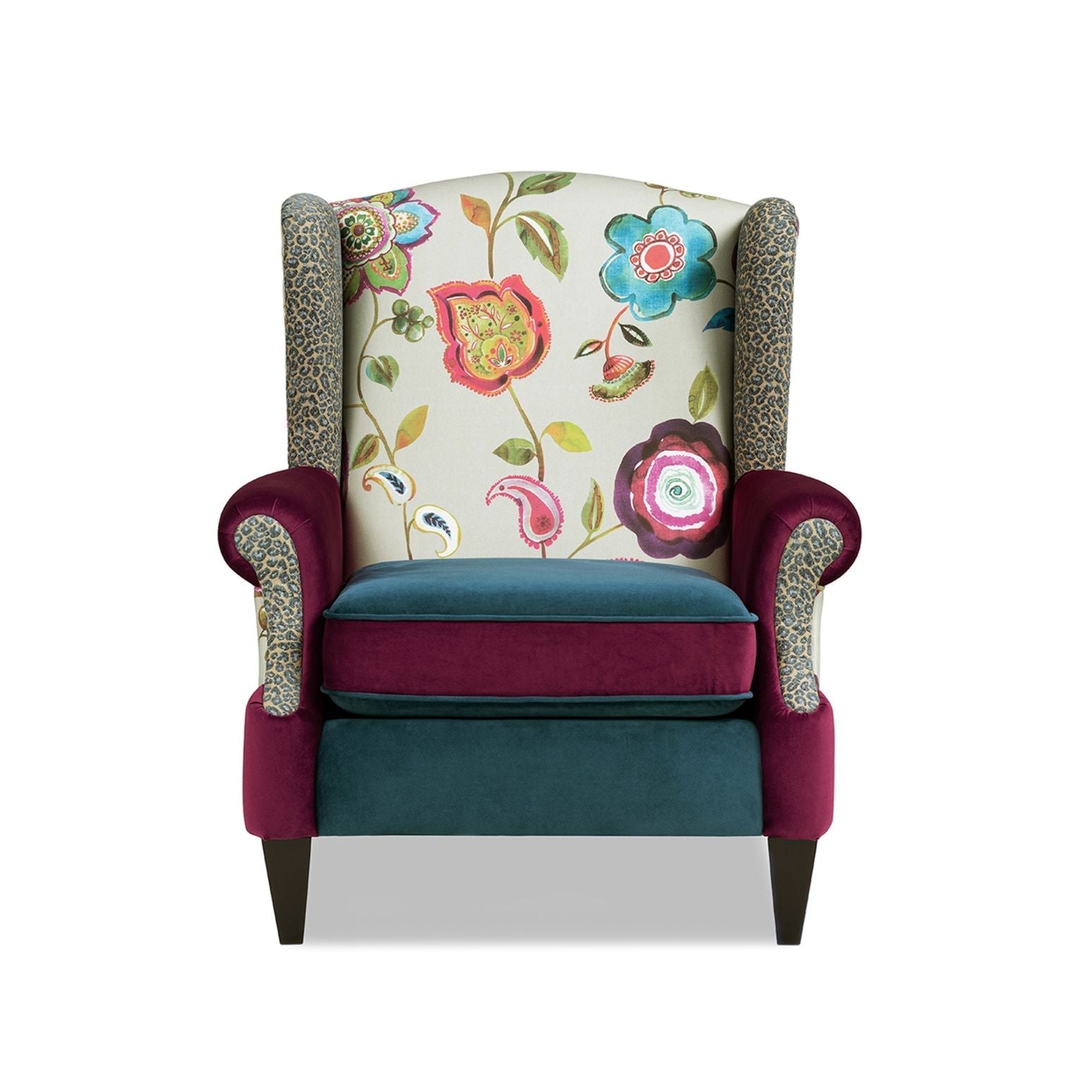 Anya - Wingback Accent Arm Chair - Blue Jennifer Taylor Home