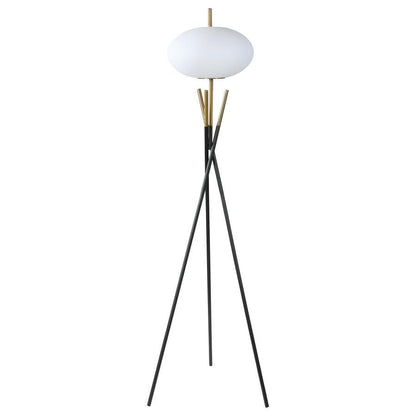 Layton - White Orb Shade Tripod Floor Lamp - Black Coaster Fine Furniture