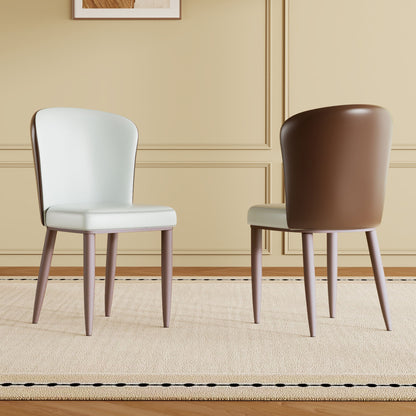 Dining Chair With Carbon Steel Legs, Comfortable Seating, (Set of 2) - White Home Essentials