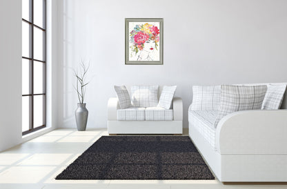 Whimsical Bloom Portrait - 28" x 34" Framed Wall Art