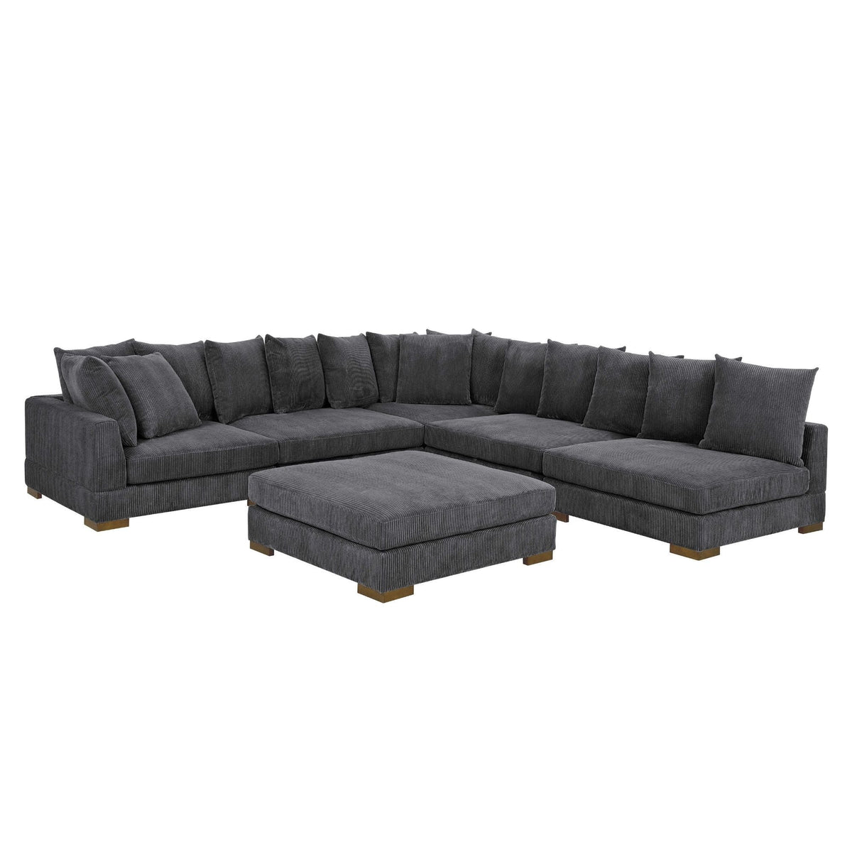 Large Seating Modular Sleeper Sectional - Dark Gray Home Essentials