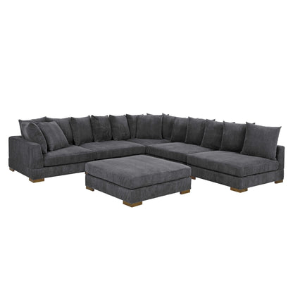Large Seating Modular Sleeper Sectional - Dark Gray Home Essentials