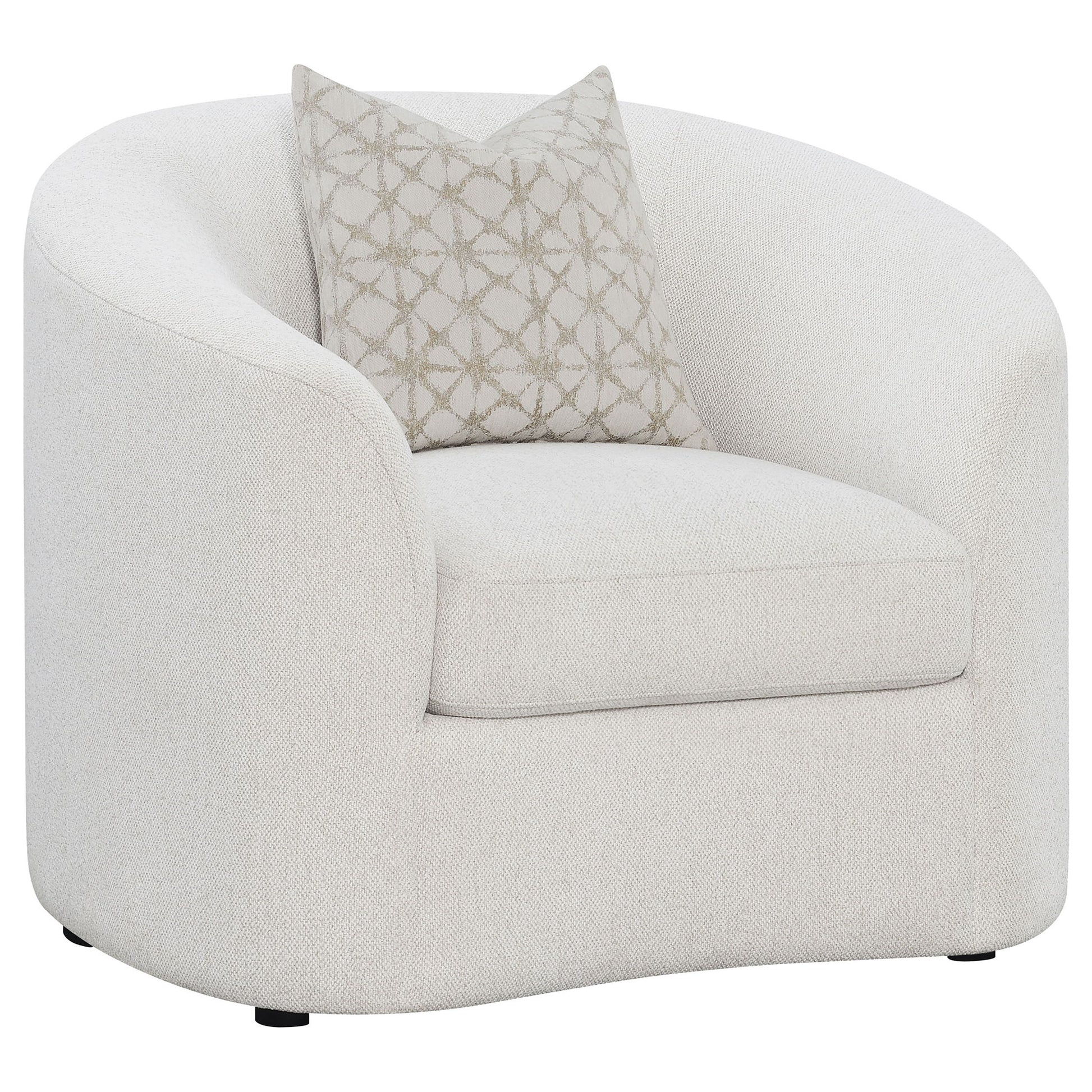 Rory - Sloped Arms Chair With Pillow - White Furniture Max