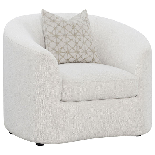 Rory - Sloped Arms Chair With Pillow - White Furniture Max