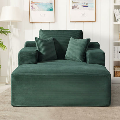 Convertible Chaise Lounge Chair With Wide Armrest & Throw Pillows US Pride