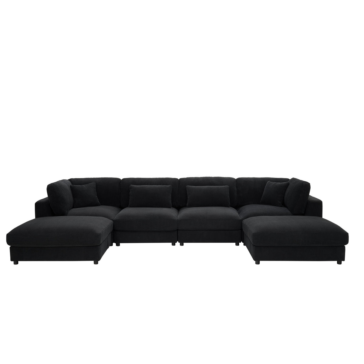 Upholstered Modular Sectional & Custom Configuration And Toss Pillows
