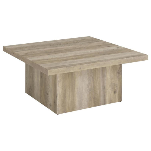Devar - Square Engineered Wood Coffee Table - Distressed Pine Coaster Fine Furniture