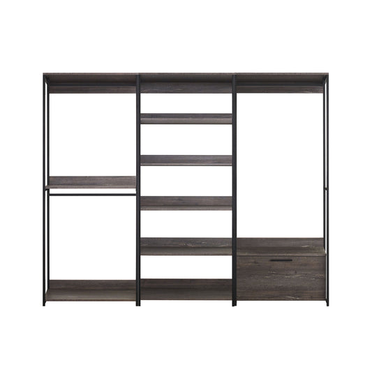 Monica - Walk In Closet System With Modular Design Melamine - Rustic Home Essentials