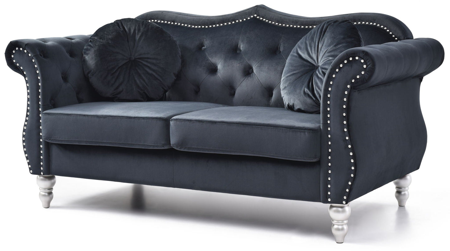 Stylish Flared Arm Loveseat Glory Furniture