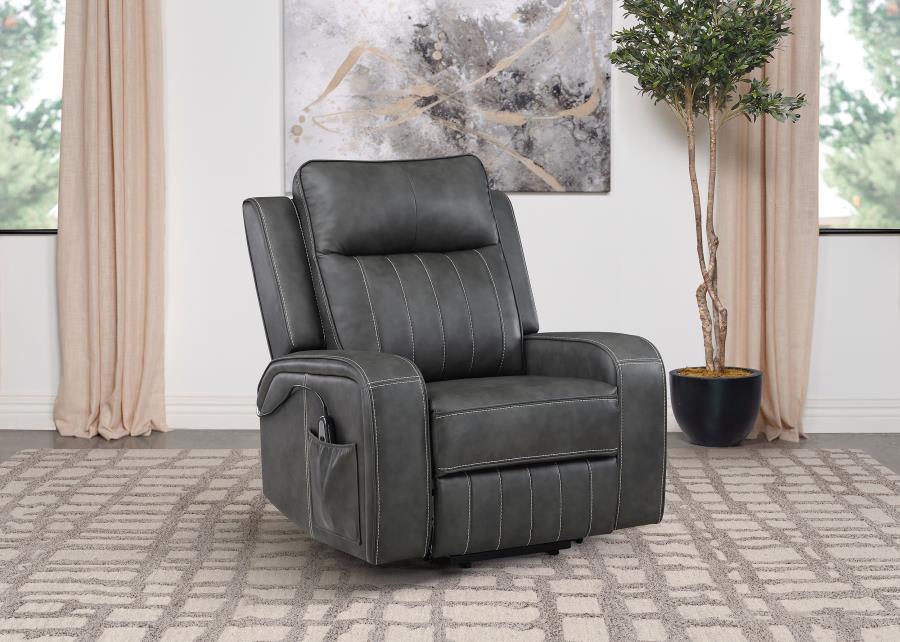 Raelynn - Upholstered Track Arm Recliner Coaster Fine Furniture