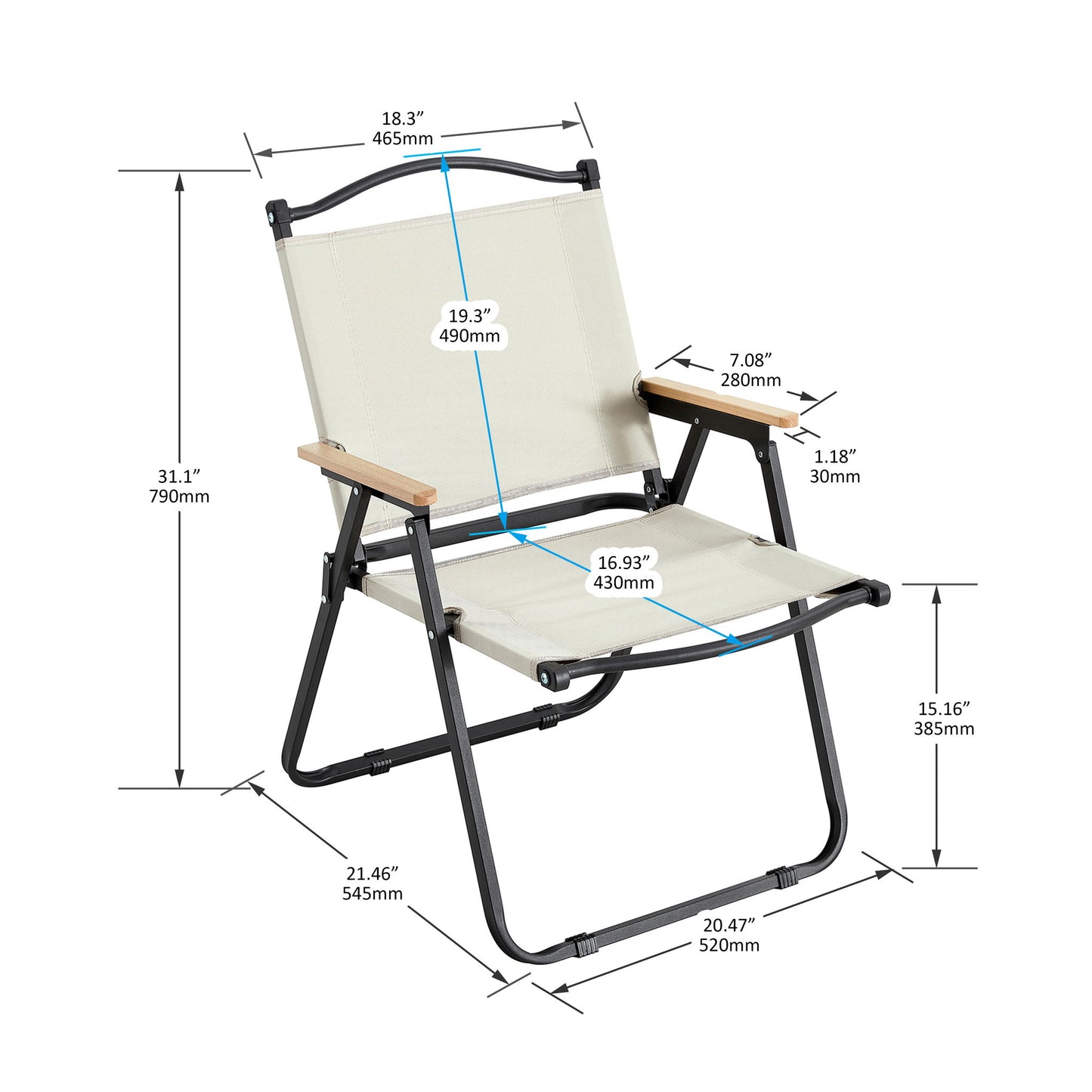 Folding Outdoor Chair For Indoor, Outdoor Camping, Picnics, Beach, Backyard, Bbq, Party, Patio Home Essentials