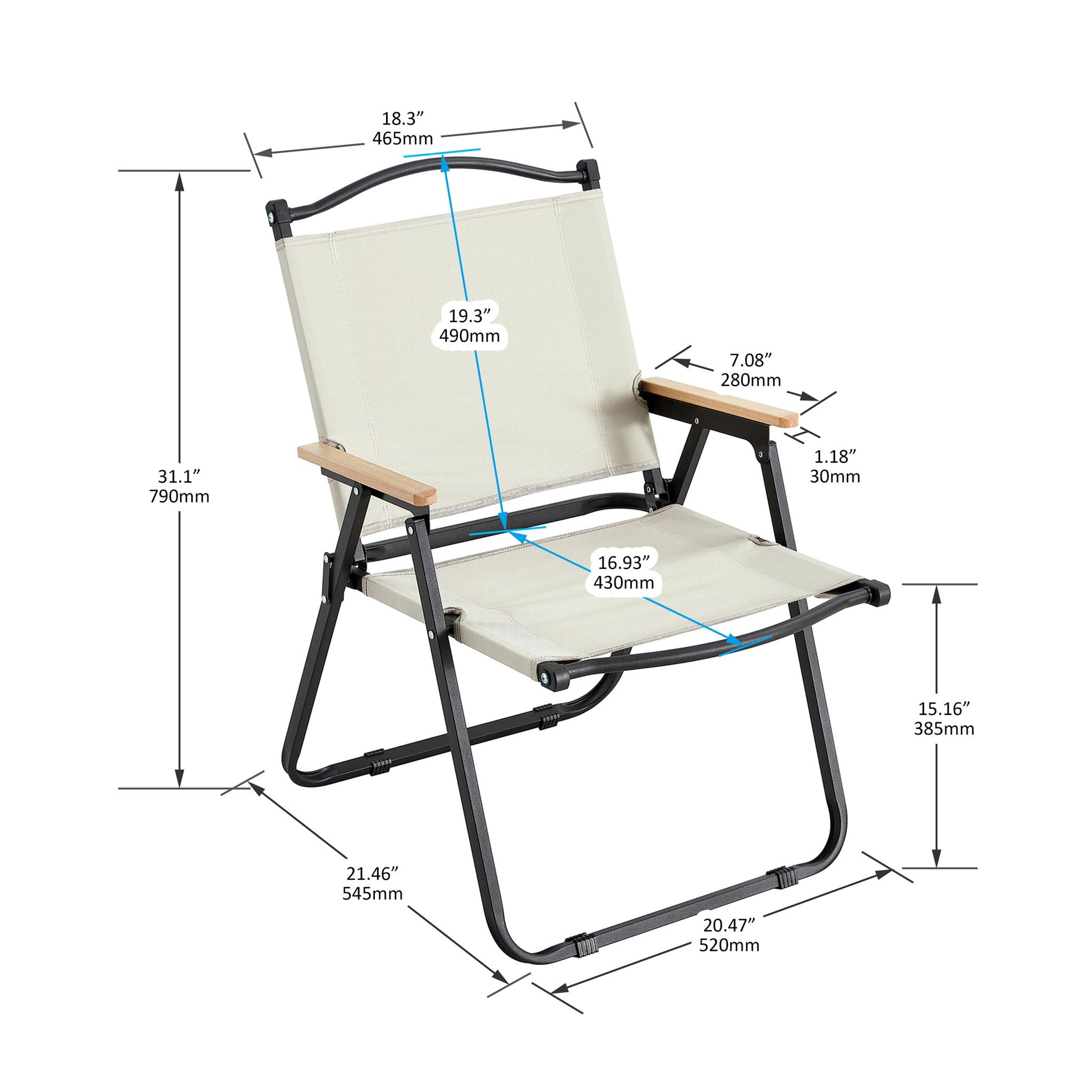 Folding Outdoor Chair For Indoor, Outdoor Camping, Picnics, Beach, Backyard, Bbq, Party, Patio Home Essentials