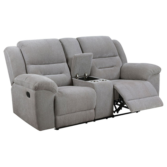 Gilson - Chenille Upholstered Reclining Loveseat - Gray Coaster Fine Furniture