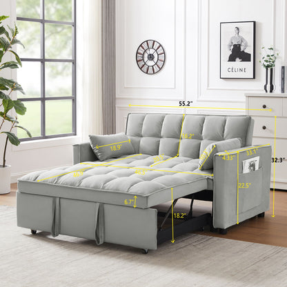 Modern Convertible Velvet Futon Loveseat With Sleeper Bed Function Home Essentials