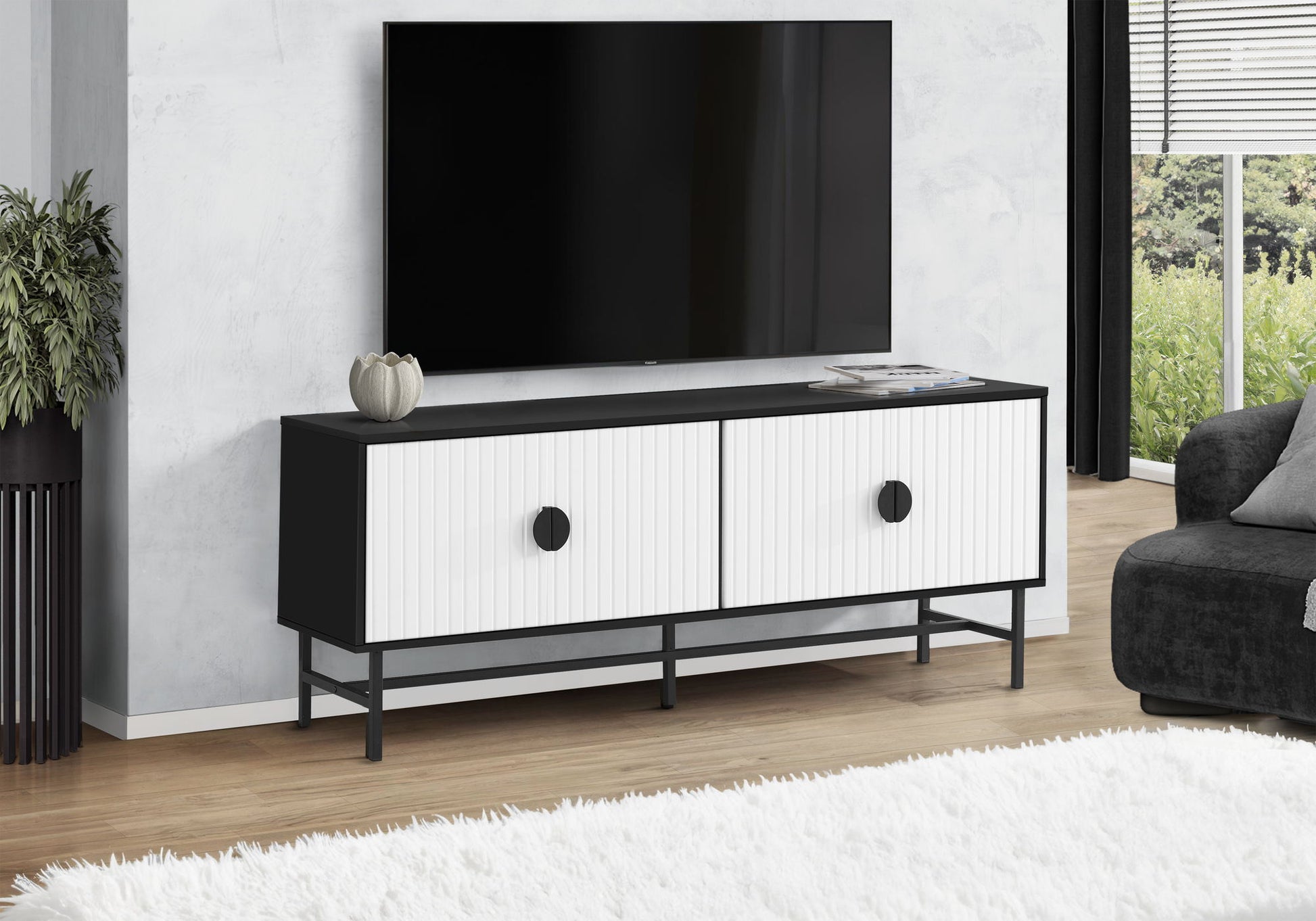 TV Stand, Console, Media Entertainment Center, Storage Cabinet, And Contemporary & Modern 8th Street
