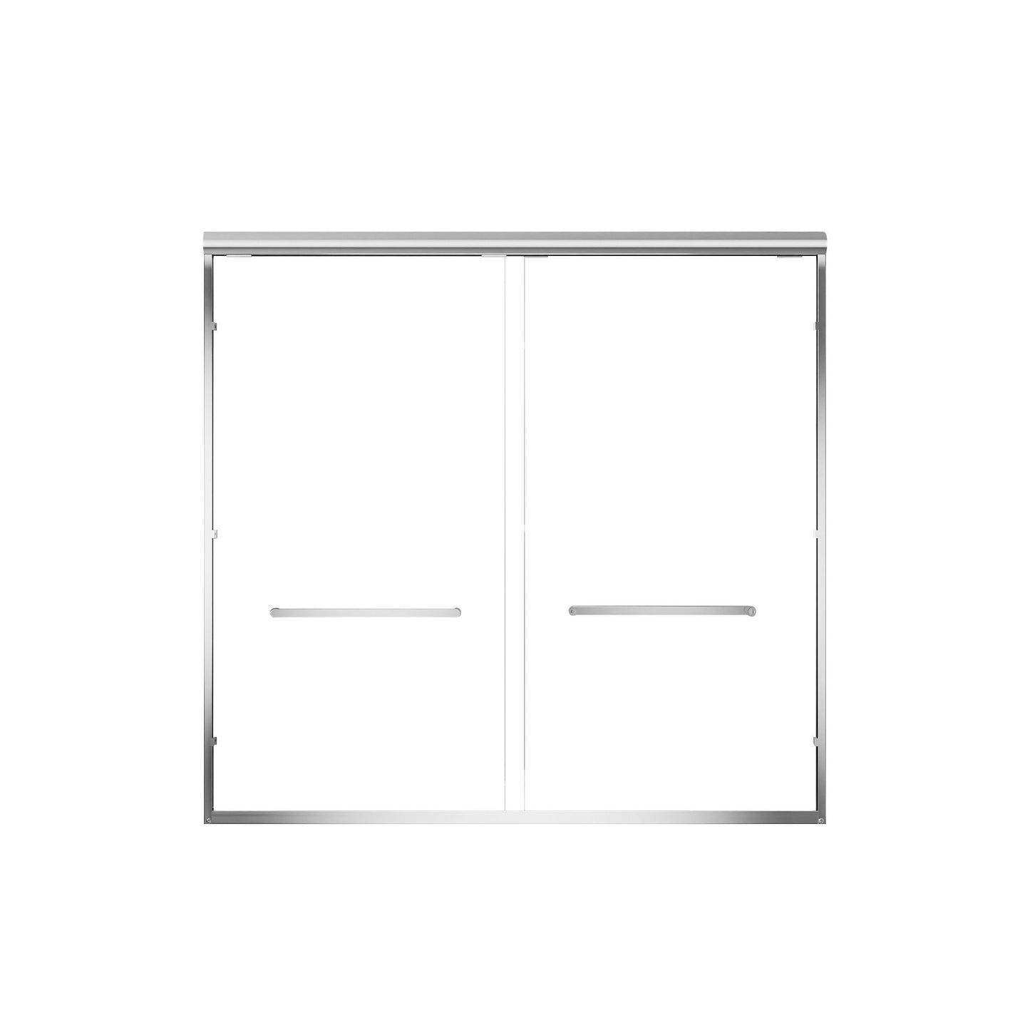 Aluminum Frame Double Double Soft Close Shower Door, Tempered Glass And Dual Stainless Steel Handles Daily Nest