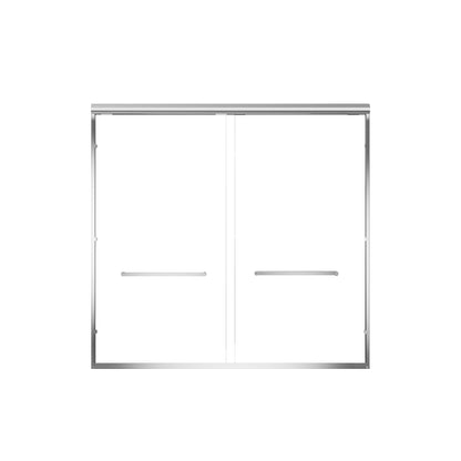 Aluminum Frame Double Double Soft Close Shower Door, Tempered Glass And Dual Stainless Steel Handles Daily Nest