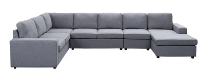 Hayden - Linen 7 Seat Reversible Modular Sectional Sofa Chaise Lilola Home