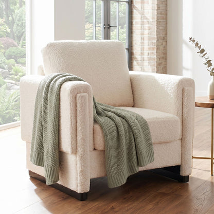 Upholstered Accent Armchair With Square Arm Hearth and Haven