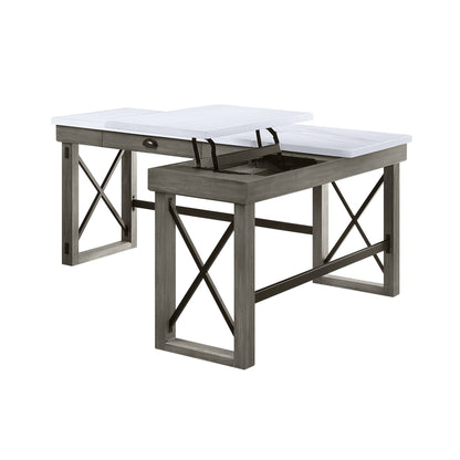 Talmar - Marble Top Weathered Writing Desk With Lift Top Acme