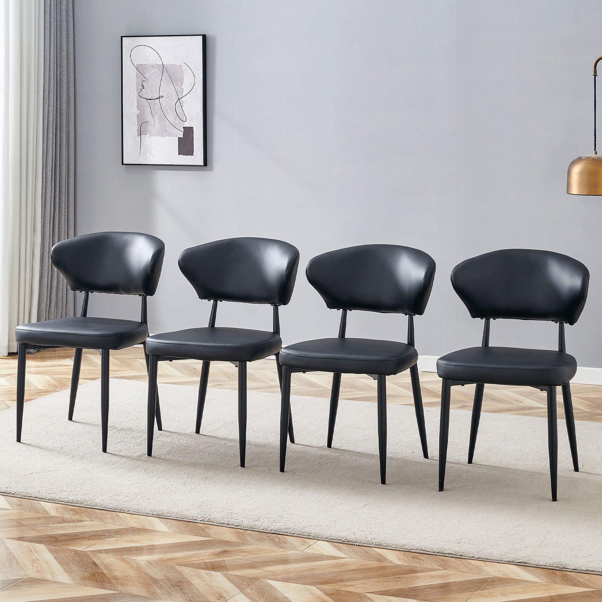 Minimalist Ergonomic Dining Chair With Curved Backres (Set of 4) Home Essentials