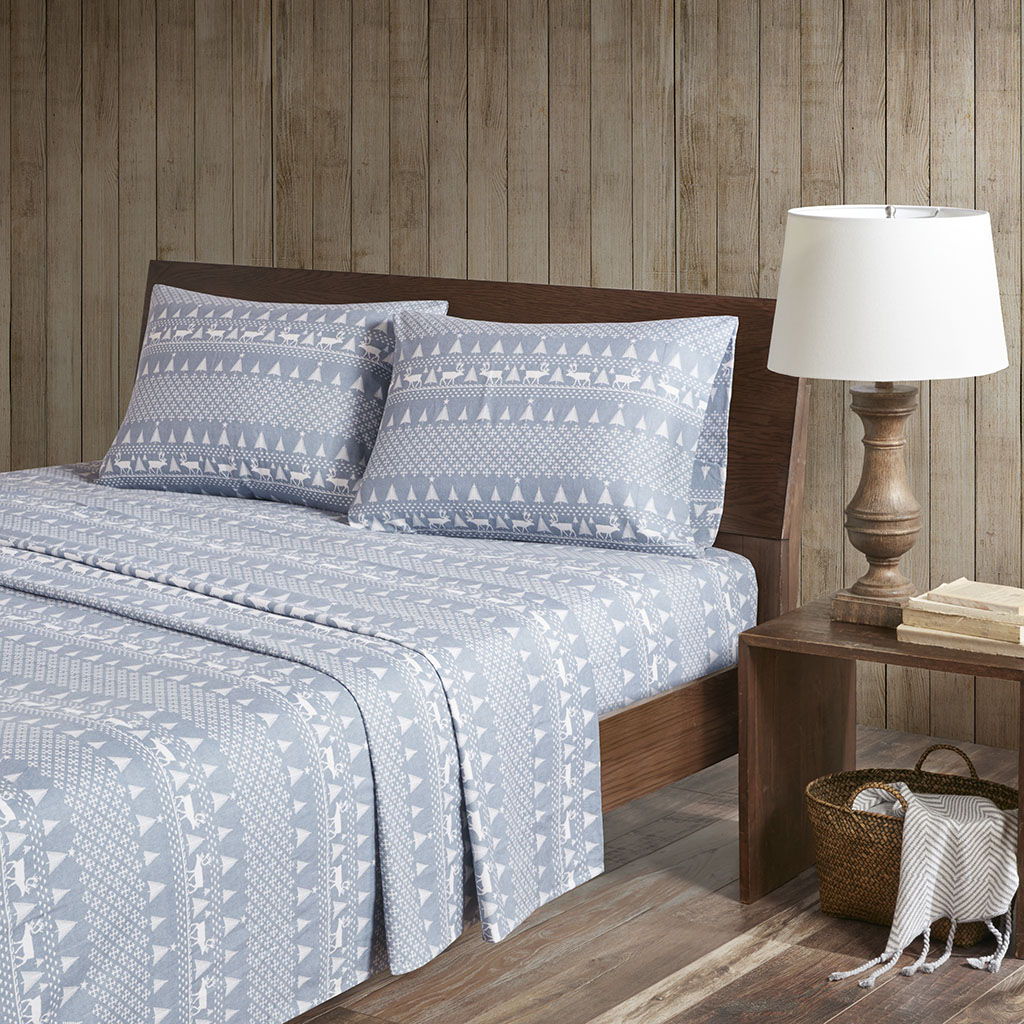 California King Sheet Set - Blue Winter Frost