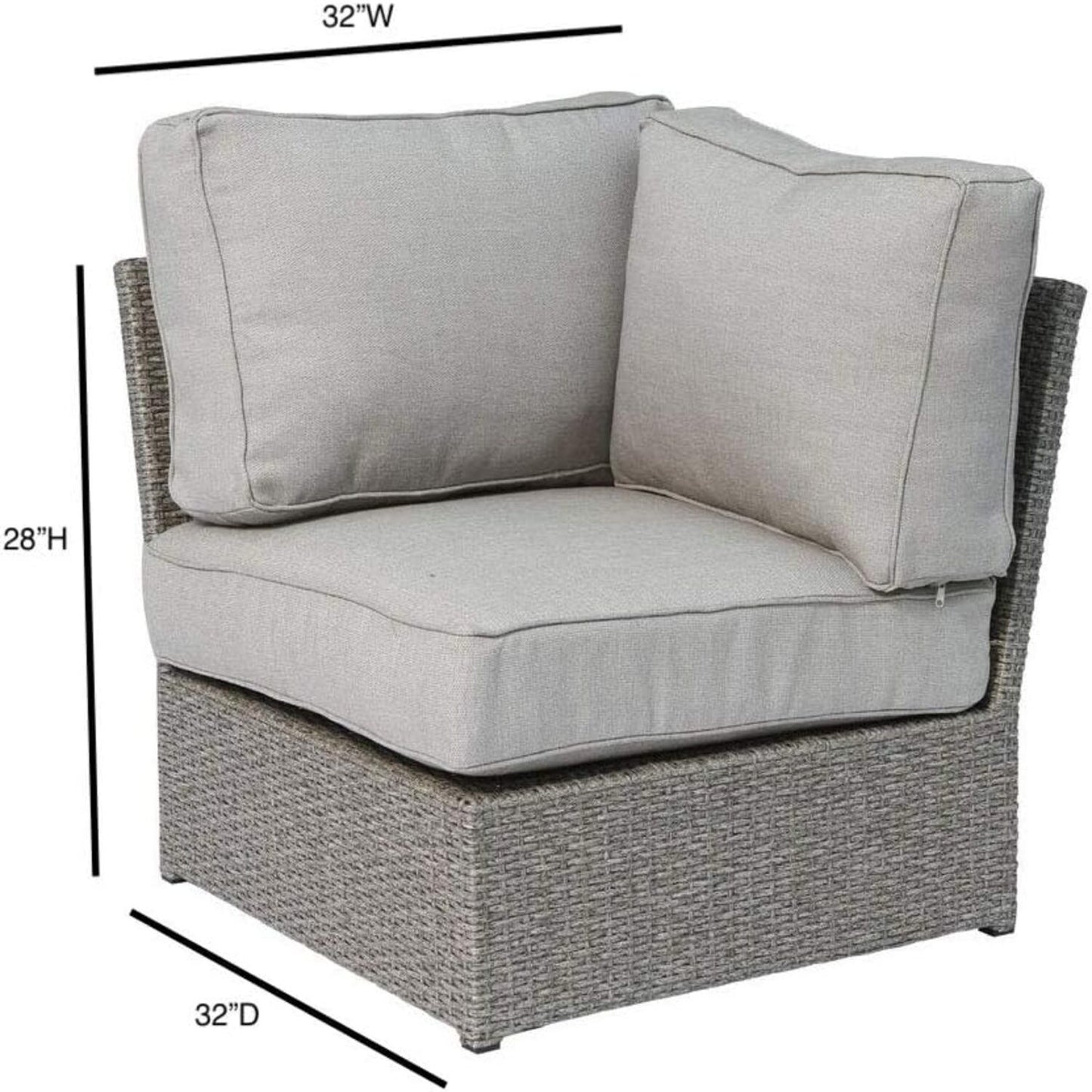 Shick - Corner Wedge Patio Chair With Cushions LSI Patio Furniture
