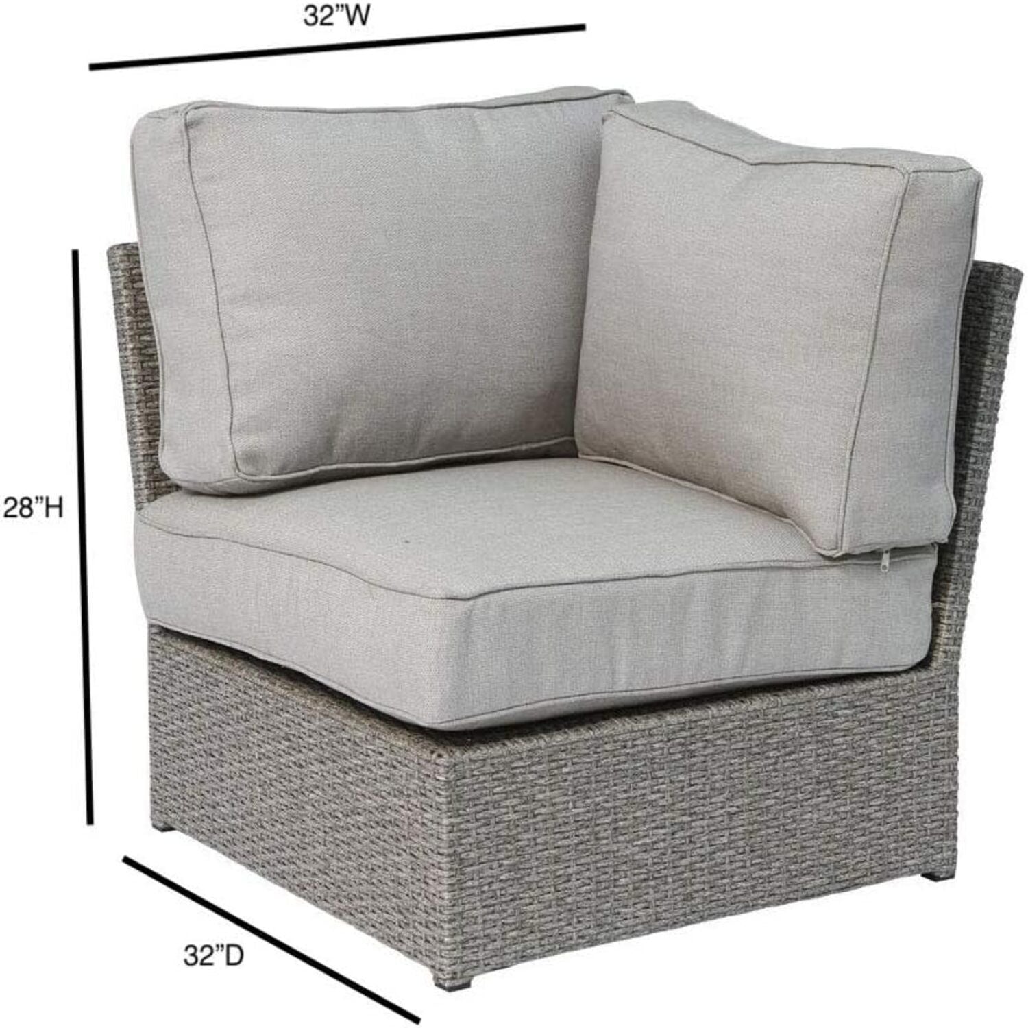 Shick - Corner Wedge Patio Chair With Cushions LSI Patio Furniture