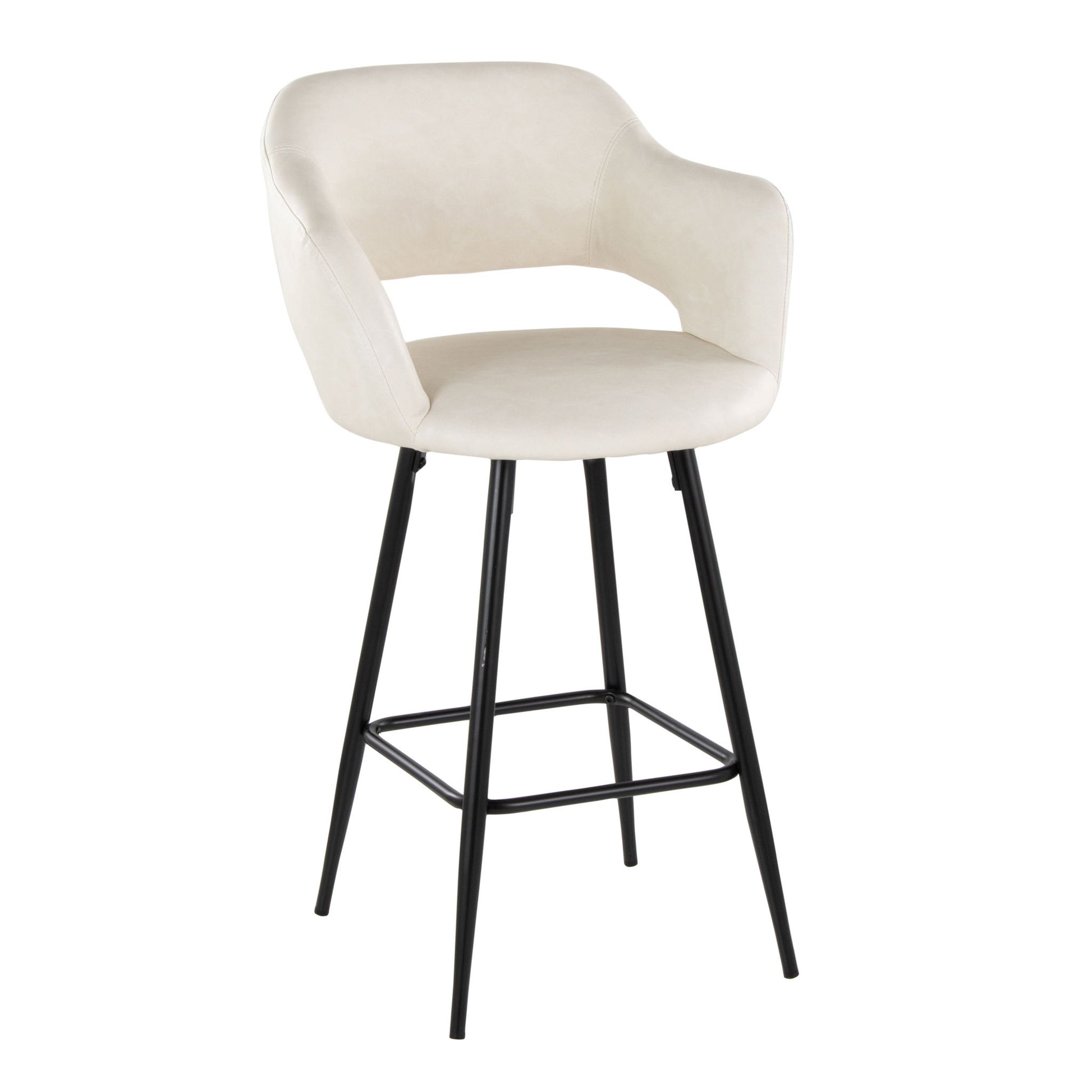 Margarite - Contemporary Fixed Height Counter Stool With Square Footrest (Set of 2) Lumi Source