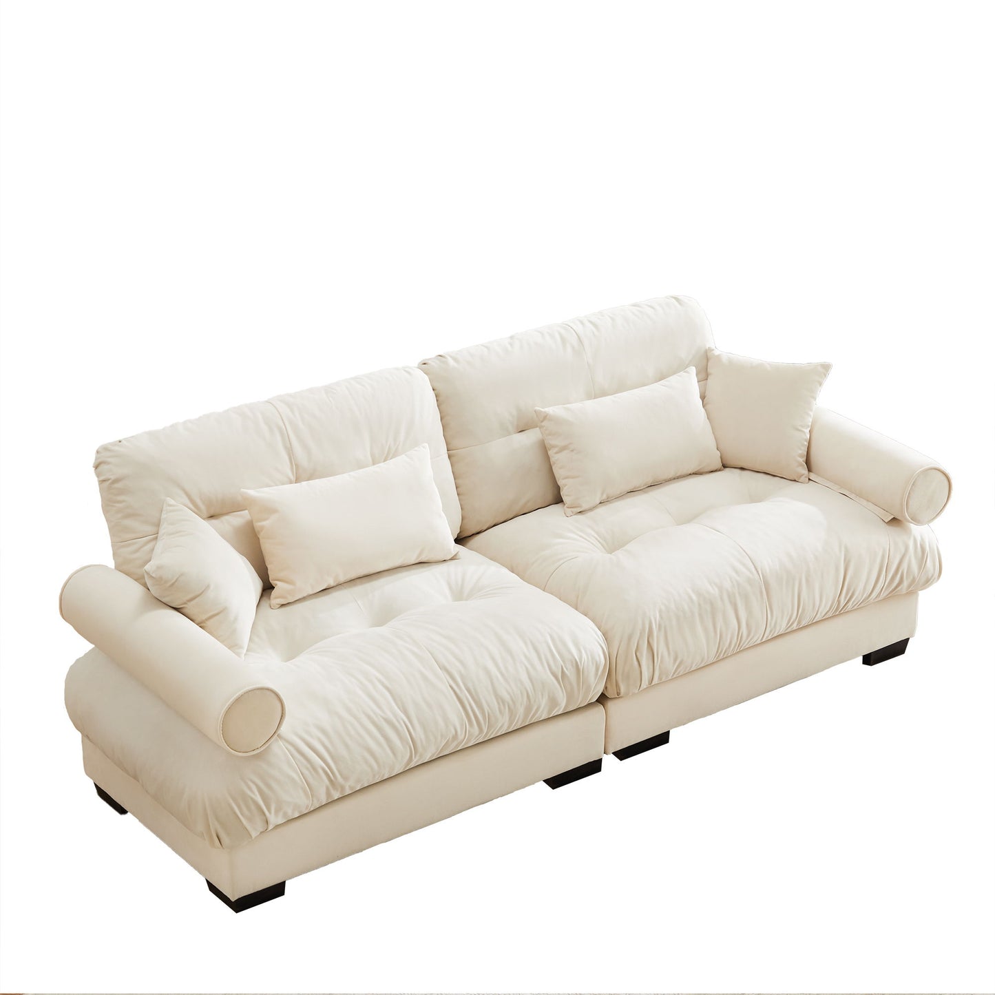 Modern Oversize Sofa With Cloud Like Comfort, Featuring Waist And Throw Pillows Home Essentials