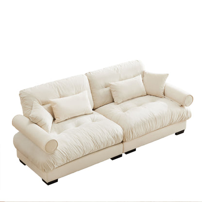 Modern Oversize Sofa With Cloud Like Comfort, Featuring Waist And Throw Pillows Home Essentials