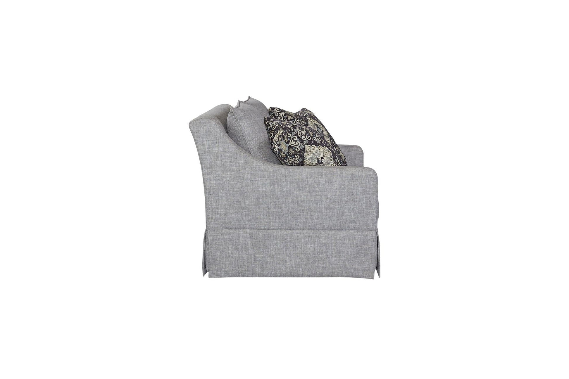 Loveseat With Skirt And Reversable Cushions And 2 Pillows - Light Gray Bernards Furniture