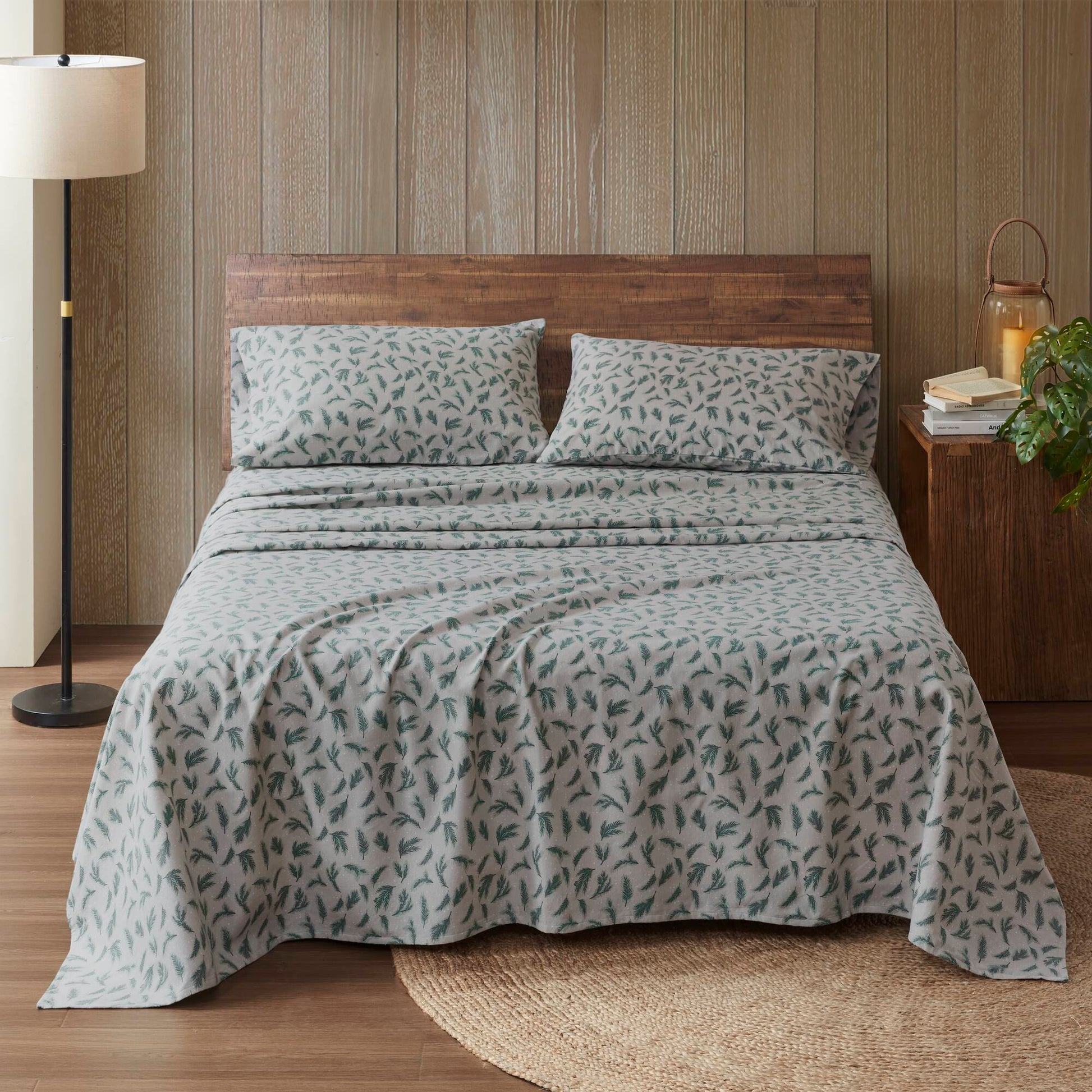 Flannel - Full 100% Flannel Printed Sheet Set - Pine Branches Woolrich