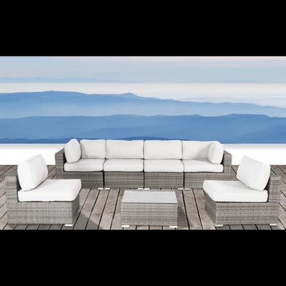 Seating Set With Cushions Handcrafted Wicker Design LSI Patio Furniture