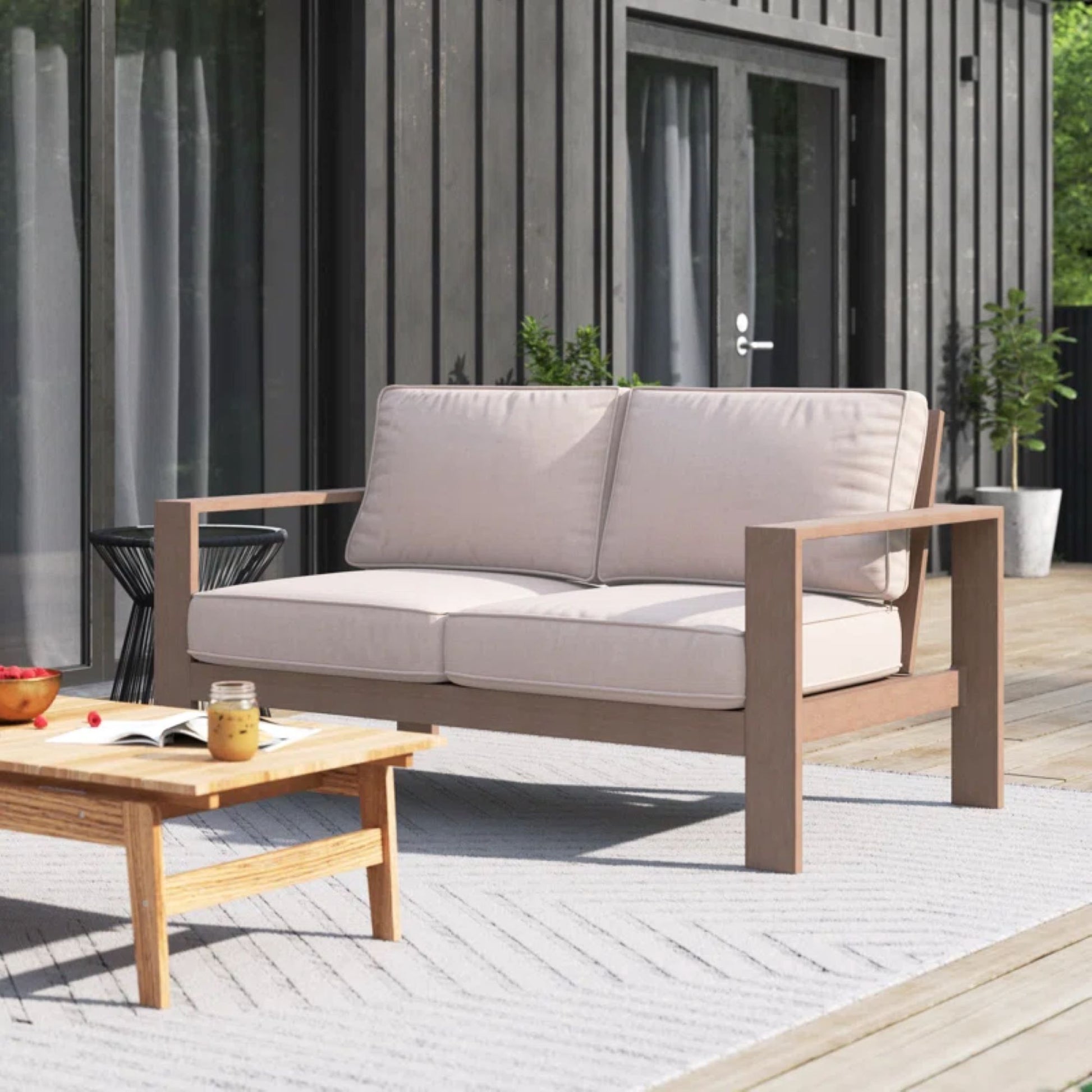 Loveseat, Wood Grained Home Essentials