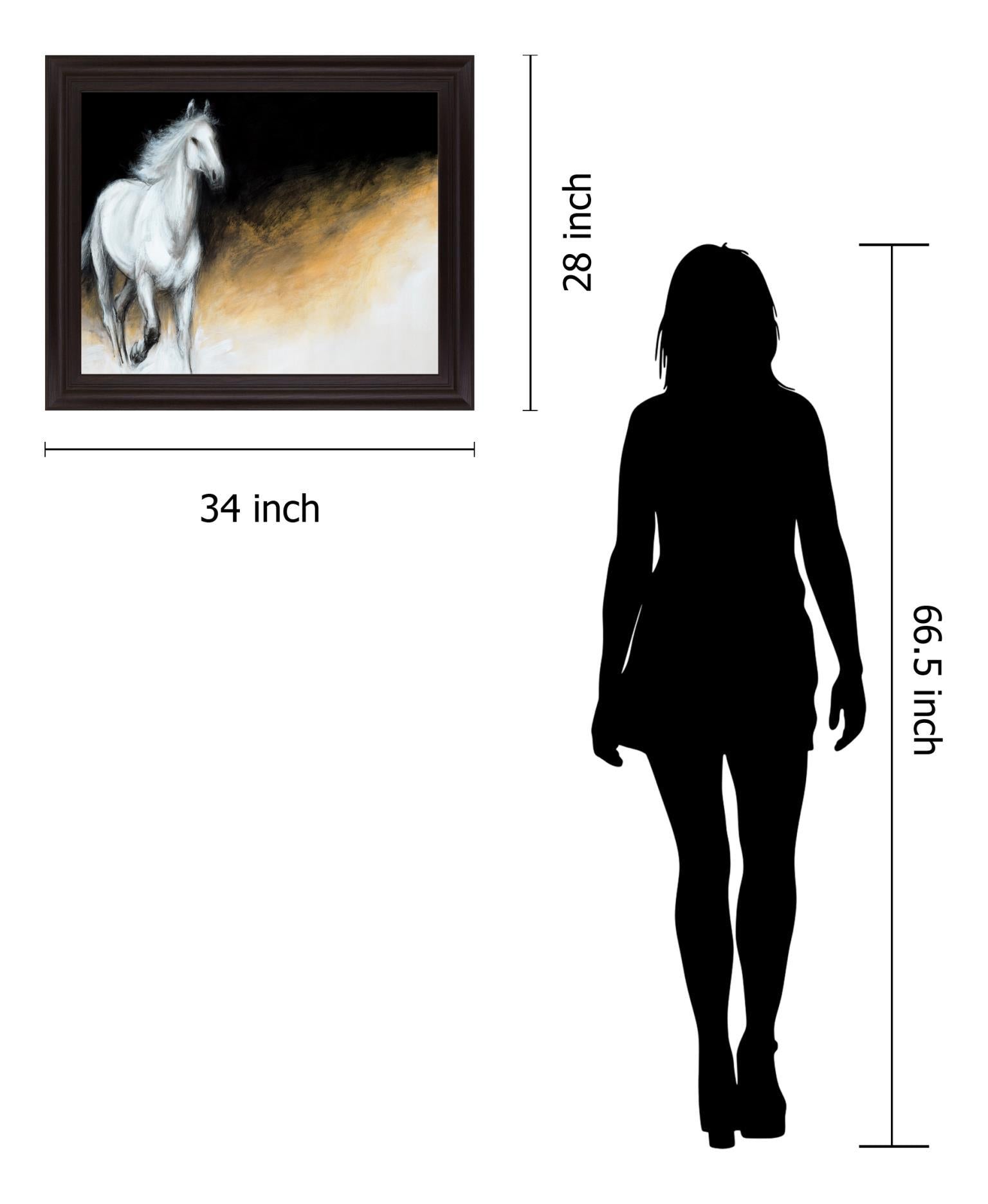 Wild Ember Stallion - 28" x 34" Framed Wall Art Classy Art