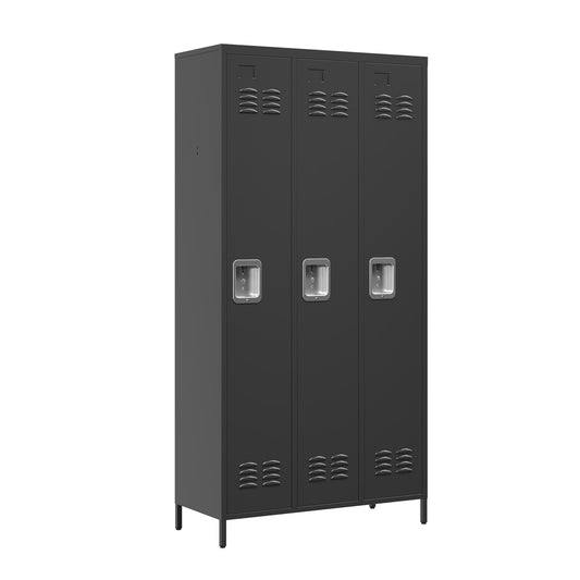 Storage Locker Cabinet With Locks For Employees, Home Gym Office School Garage - Black Home Essentials
