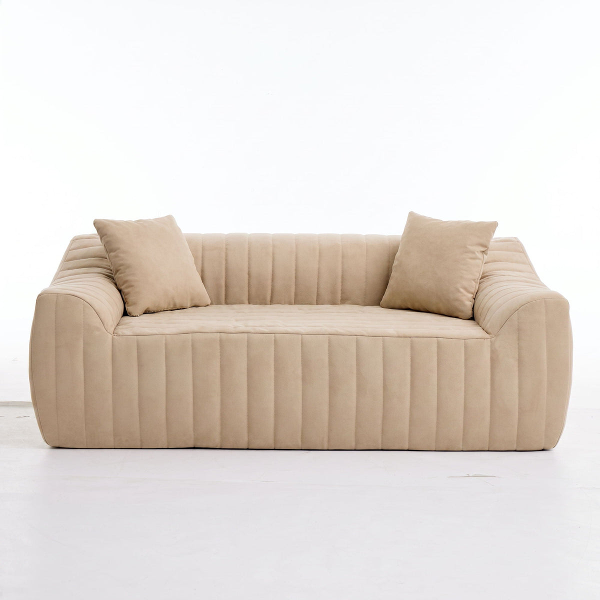 Oversized 2 Seater Loveseat With 2 Decor Throw Pillows, Deep Seat Sofa For Living Rooms Hearth and Haven
