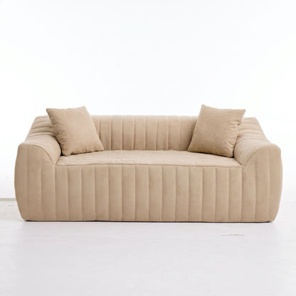 Oversized 2 Seater Loveseat With 2 Decor Throw Pillows, Deep Seat Sofa For Living Rooms Hearth and Haven