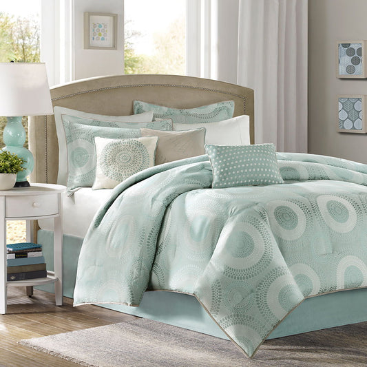 Baxter - Queen Piece Comforter (Set of 7) - Blue Madison Park