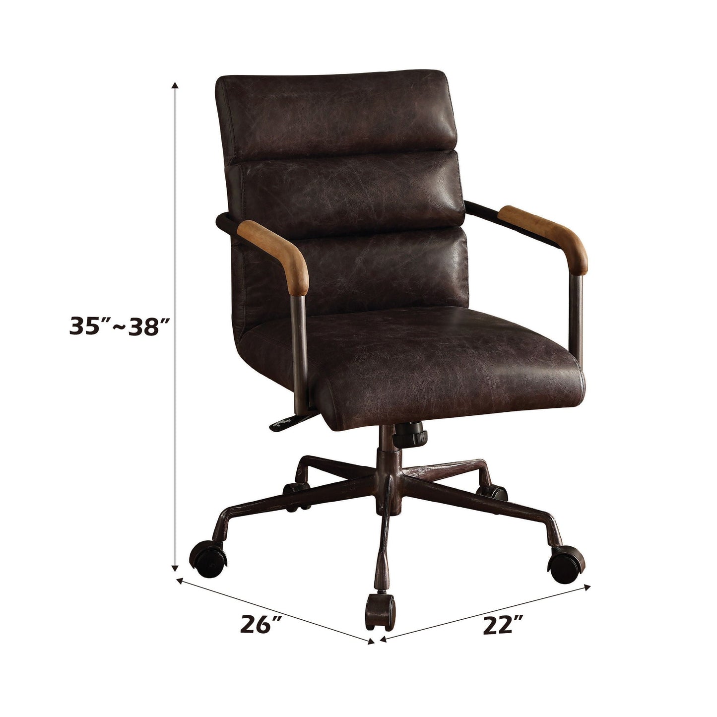 Harith - Retro Top Grain Leather Office Chair Acme
