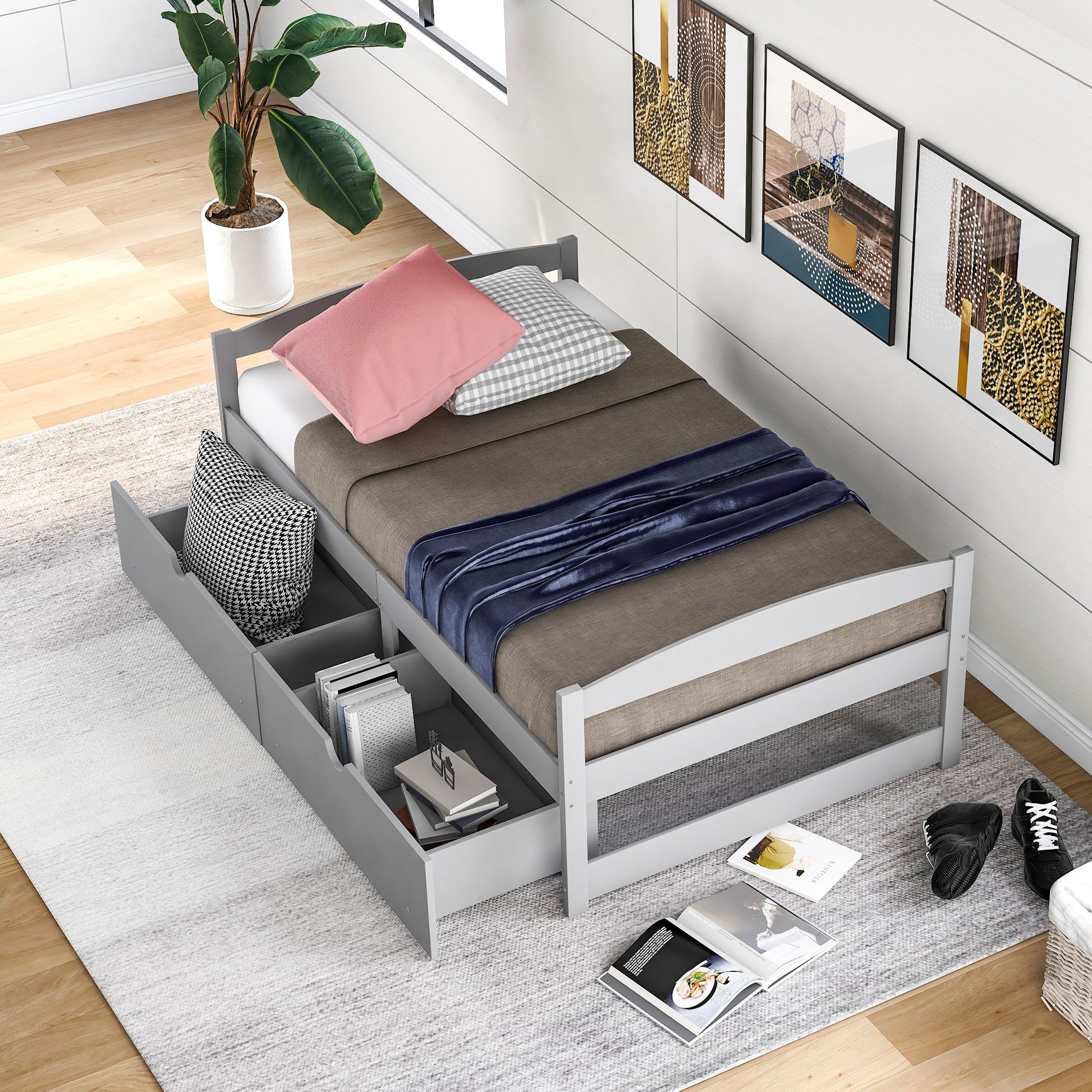 Platform Bed With 2 Drawers Hearth and Haven