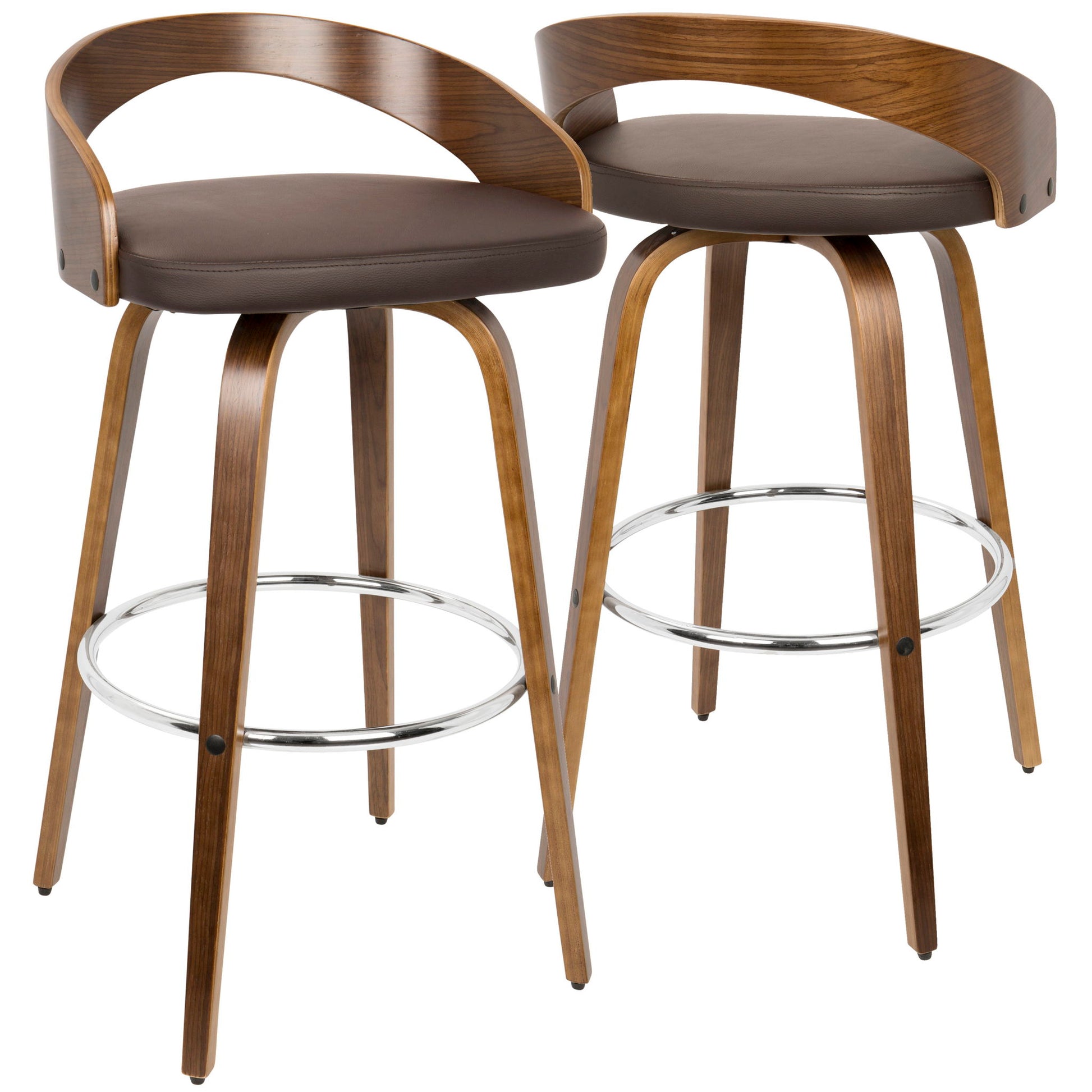 Grotto - Mid Century Elegant Design Modern Barstool With Swivel (Set of 2) Lumi Source