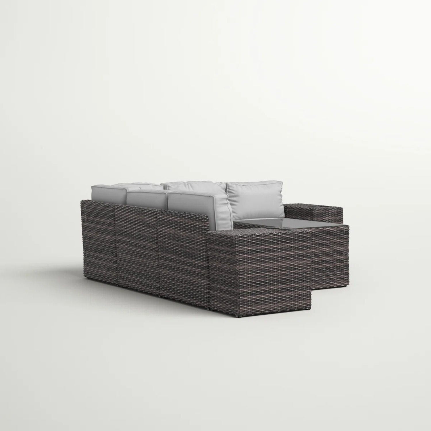 Modern Patio Rattan Sectional Set With Cushions LSI Patio Furniture
