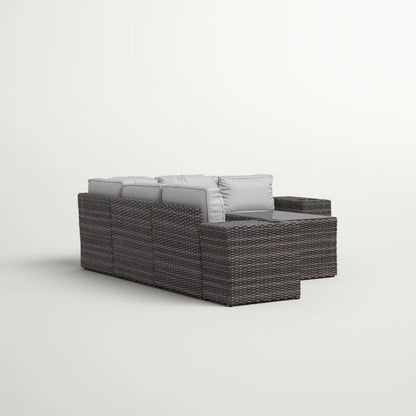 Modern Patio Rattan Sectional Set With Cushions LSI Patio Furniture