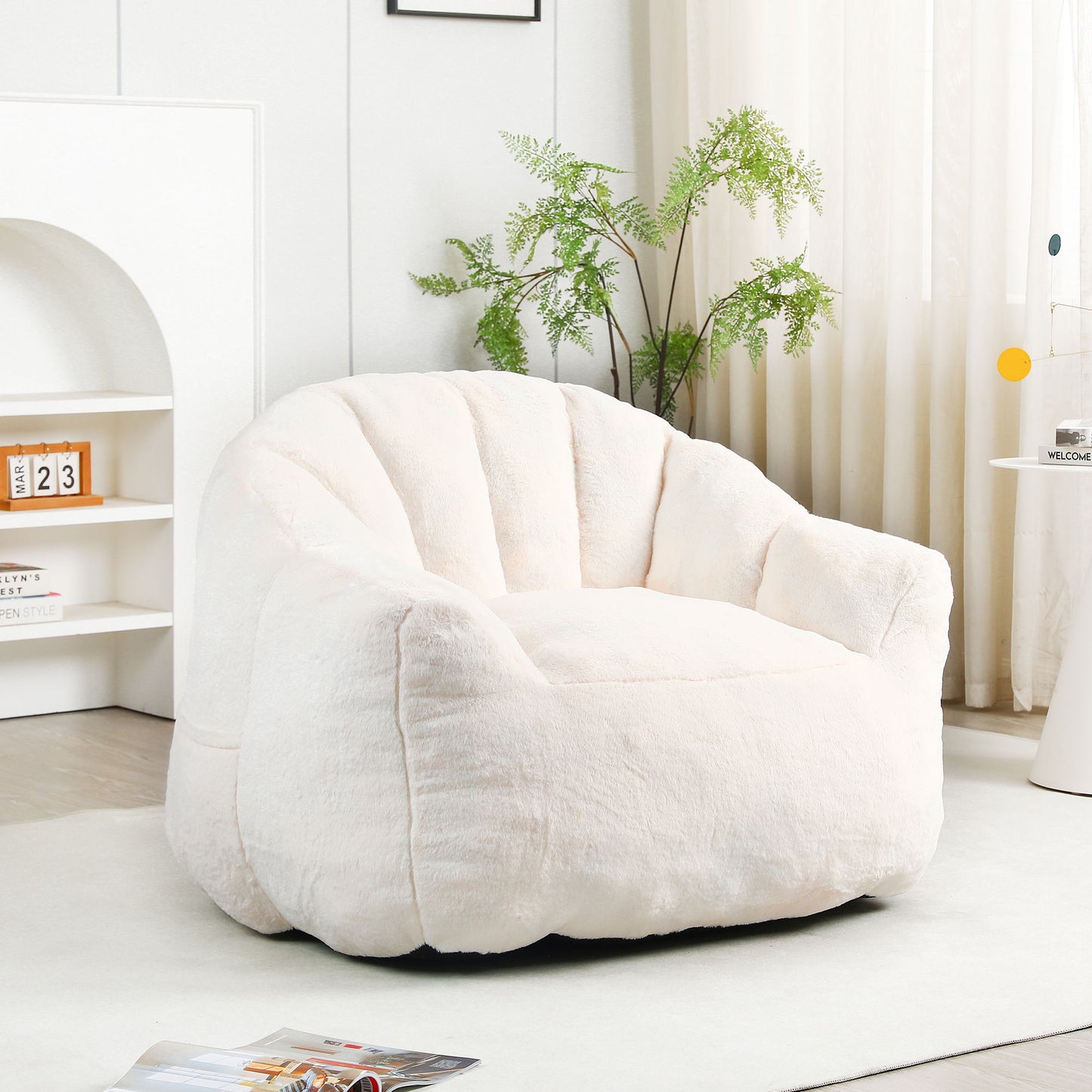 Beanbag Chair, Beanbag Sofa Chair With Armrests Stuffed High Density Foam Home Essentials