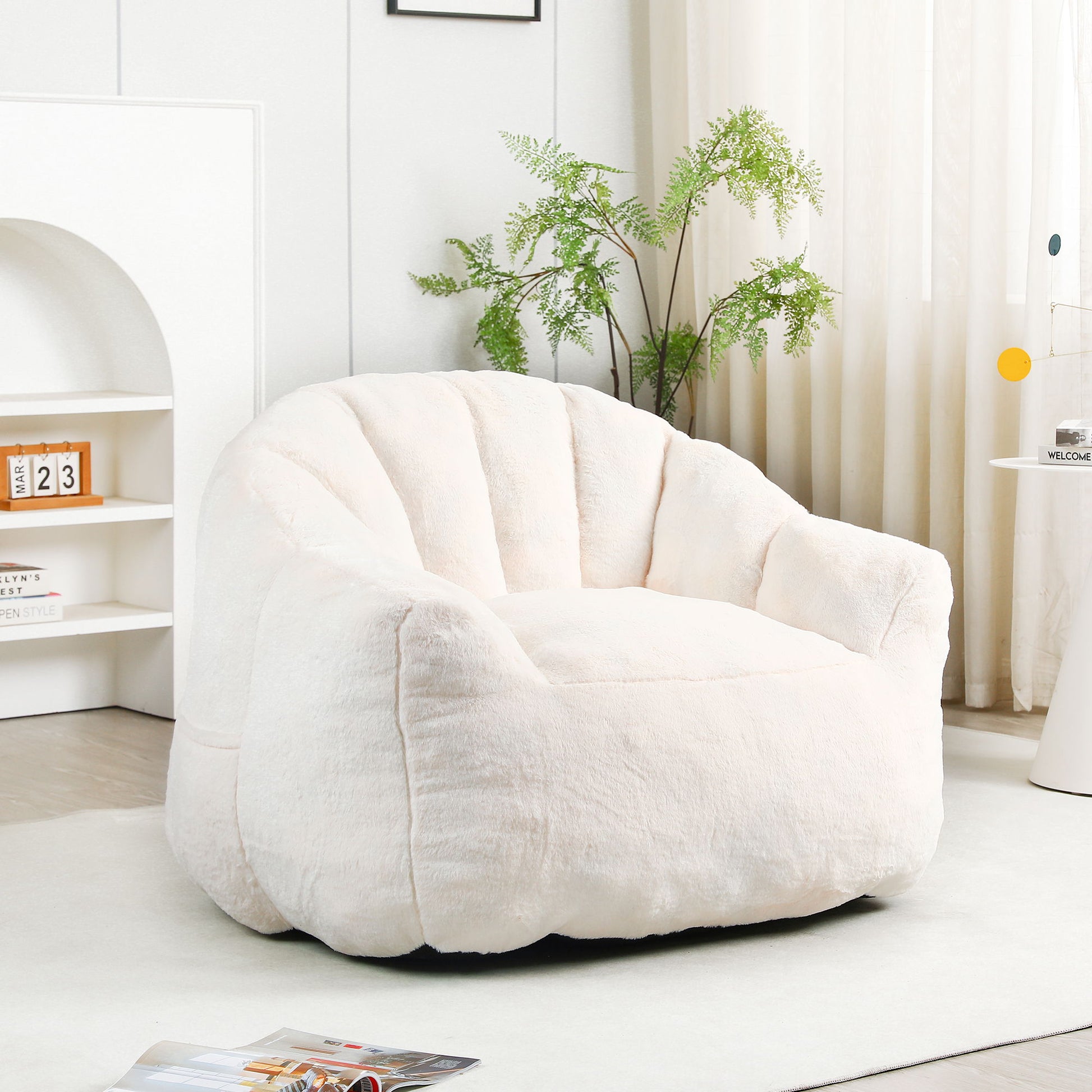 Beanbag Chair, Beanbag Sofa Chair With Armrests Stuffed High Density Foam Home Essentials