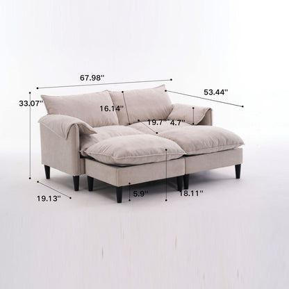 Convertible Combination Sofa With Footstools With Storage Home Essentials