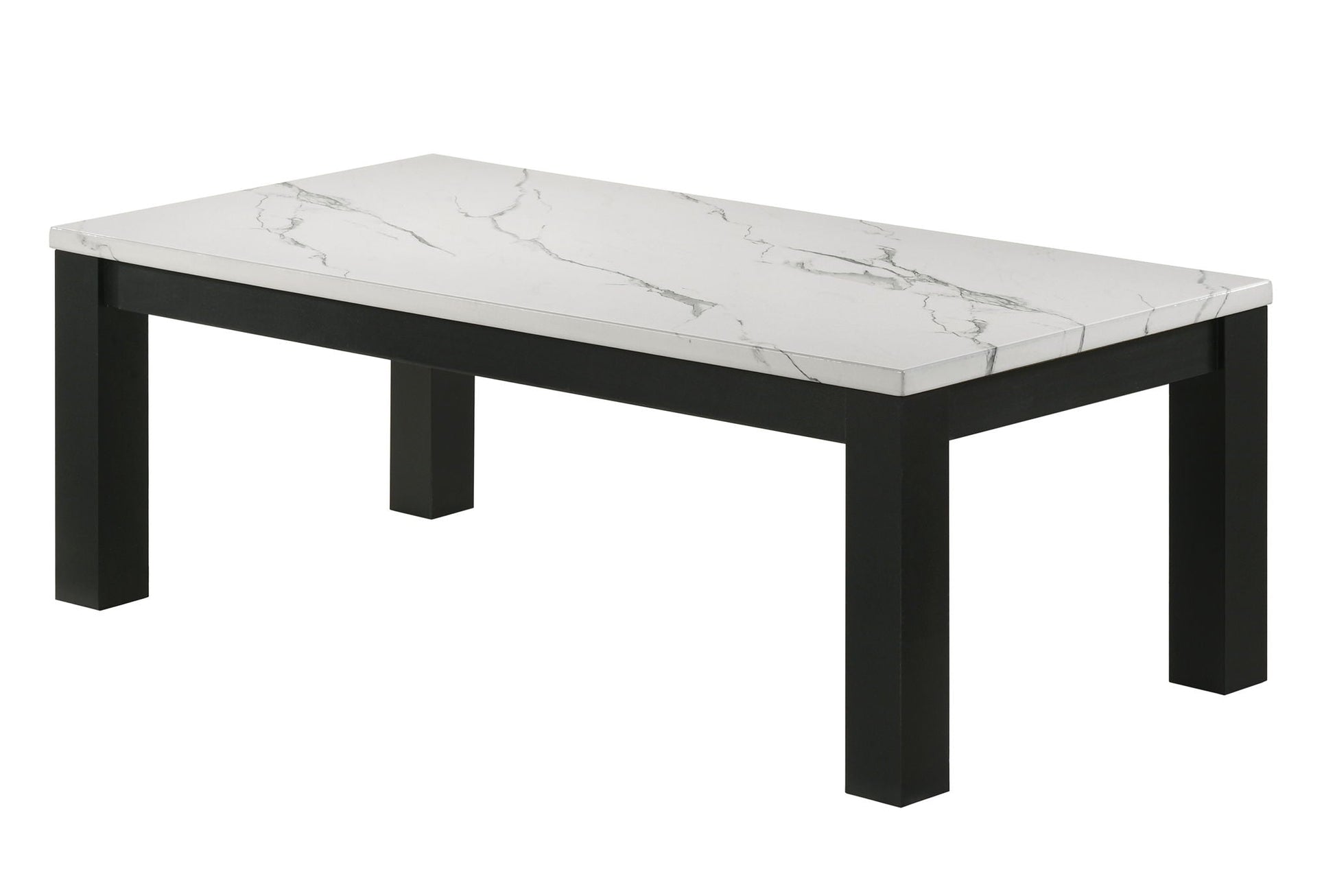Ivy - 3 Piece Faux Marble White Cocktail Set - White / Black Crown Mark