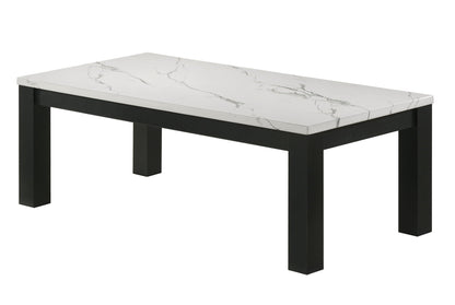 Ivy - 3 Piece Faux Marble White Cocktail Set - White / Black Crown Mark